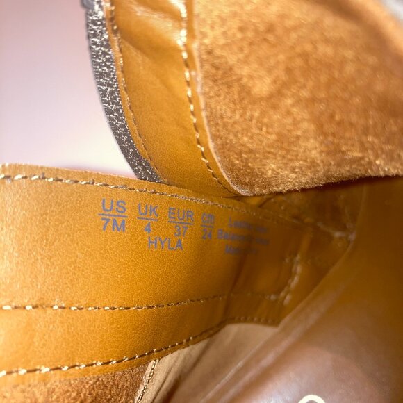 Franco Sarto Leather Hyla Gray Western Ankle Bootie Designer Fall Boots NIB 7 - Picture 12 of 17